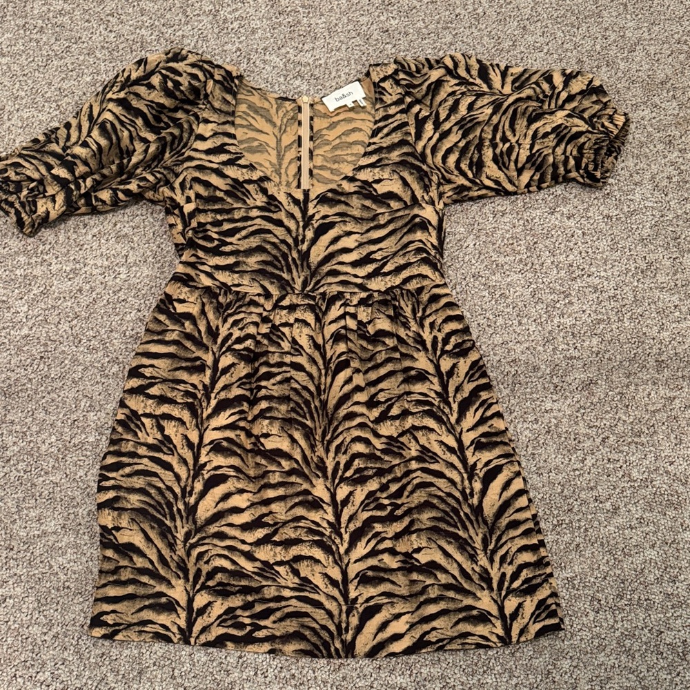 BA&SH Women Black and Tan Tiger Print Dress